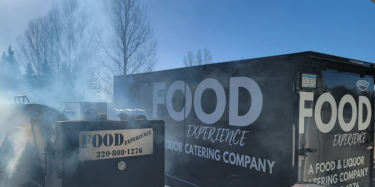 The Food Experience Catering traveling smoker.