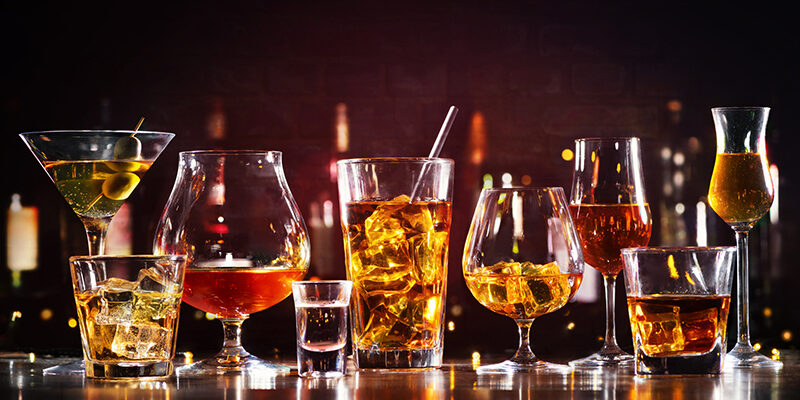 Unique-Drinks A variety of cocktail on a bar.